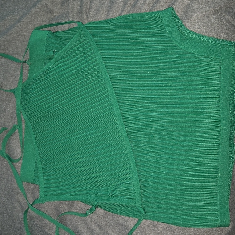 Lulu's Green Ribbed Two-Piece Dress - Picture 6 of 6